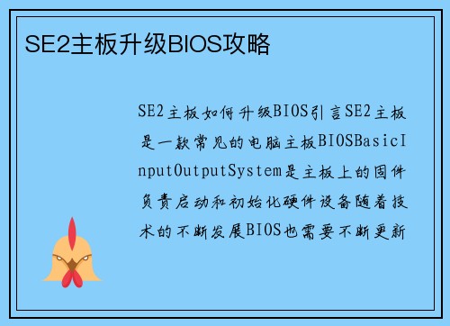 SE2主板升级BIOS攻略